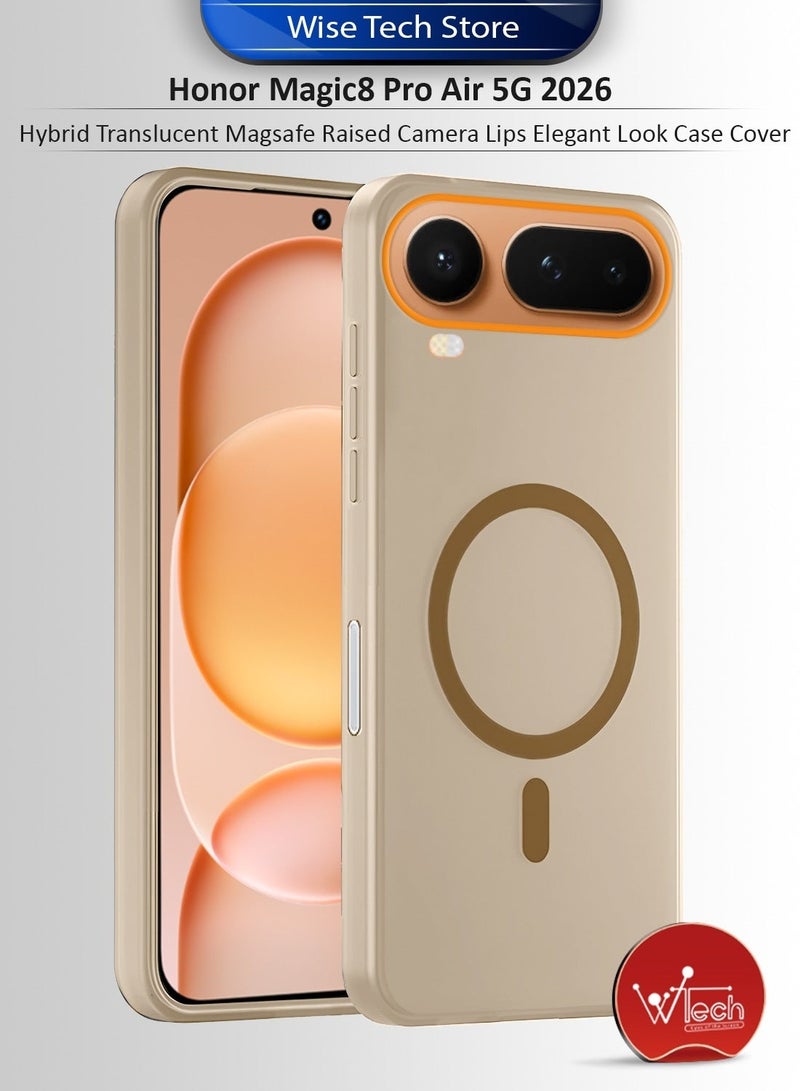 Wtech Honor Magic8 Pro Air 5G 2026 Hybrid Translucent Magsafe with Magnetic Charging Raised Camera Lips Elegant Look Case Cover (MCMPMN) - Brown - Image 1