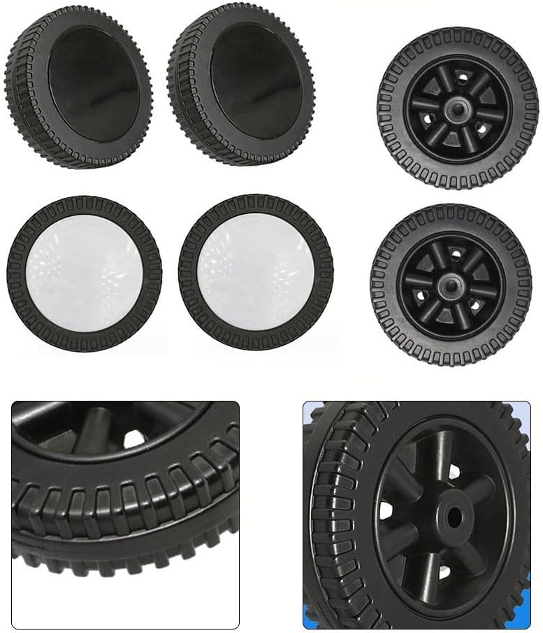 Drhomeam 6 Inch BBQ Wheels Replacement Parts 2 Pack Plastic Multifunctional BBQ Wheels (Black+Black Wheel Cover) - Image 5