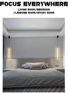 LOOPITYS （Cold white light）Bedside chandelier light luxury modern simple  room bedroom lamp minimalist long line creative living room background,pendant light  - Image 3