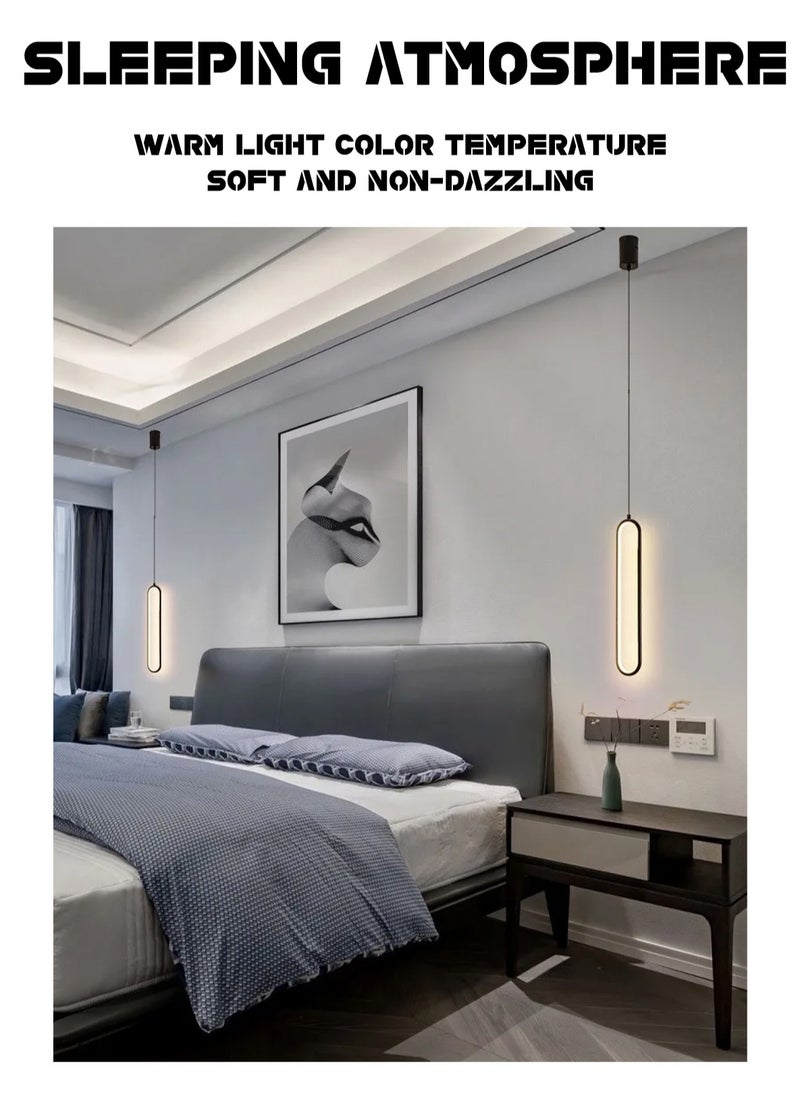 LOOPITYS - （Cold white light）Bedside chandelier light luxury modern simple  room bedroom lamp minimalist long line creative living room background,pendant light - Image 1