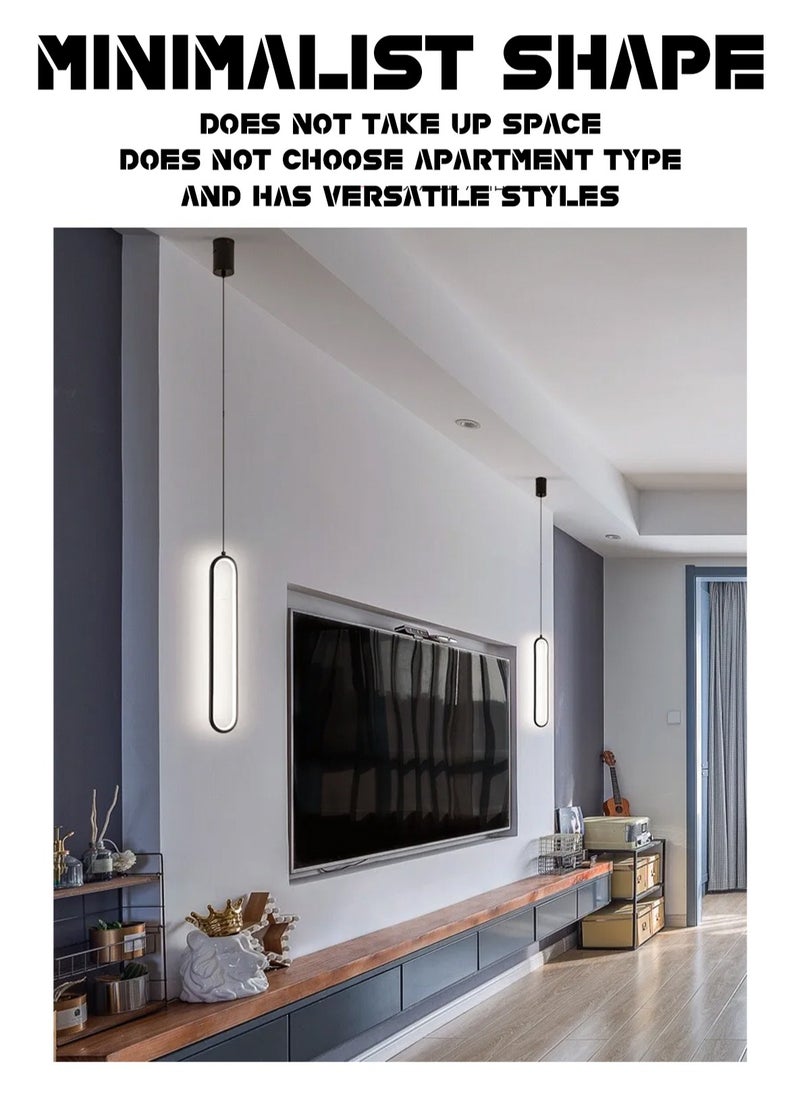 LOOPITYS - （Cold white light）Bedside chandelier light luxury modern simple  room bedroom lamp minimalist long line creative living room background,pendant light - Image 1