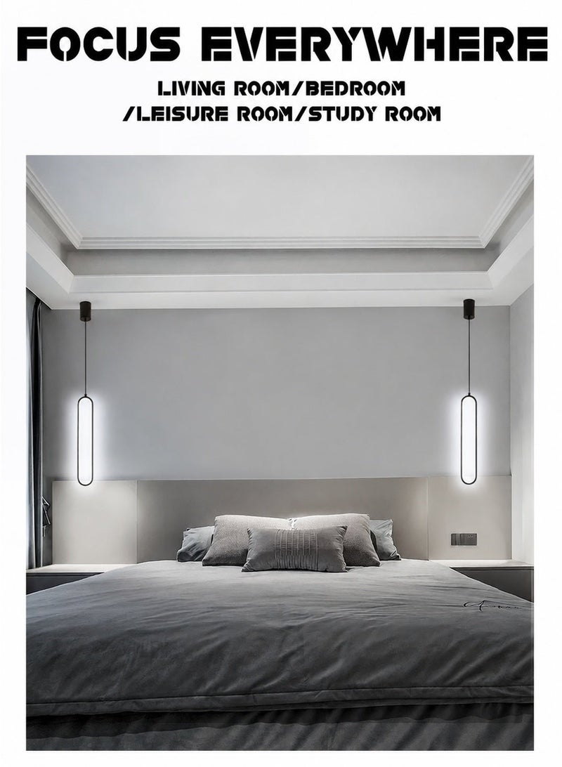 LOOPITYS （Cold white light）Bedside chandelier light luxury modern simple  room bedroom lamp minimalist long line creative living room background,pendant light - Image 2