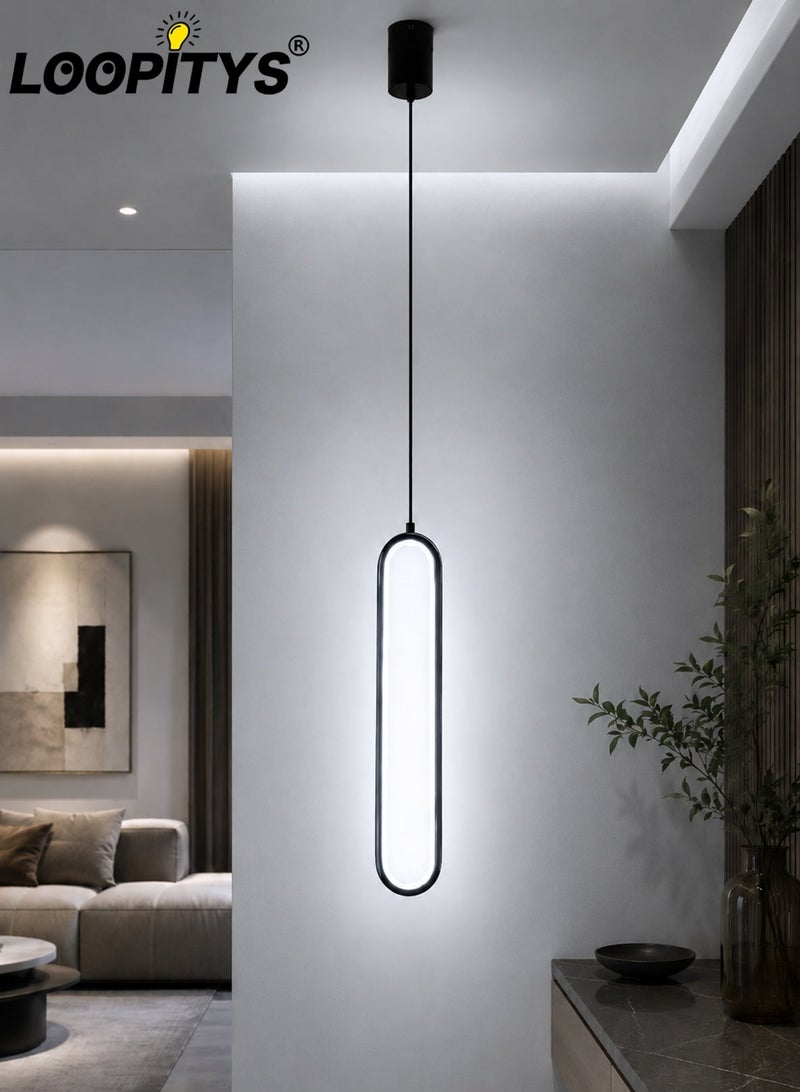 LOOPITYS （Cold white light）Bedside chandelier light luxury modern simple  room bedroom lamp minimalist long line creative living room background,pendant light - Image 1