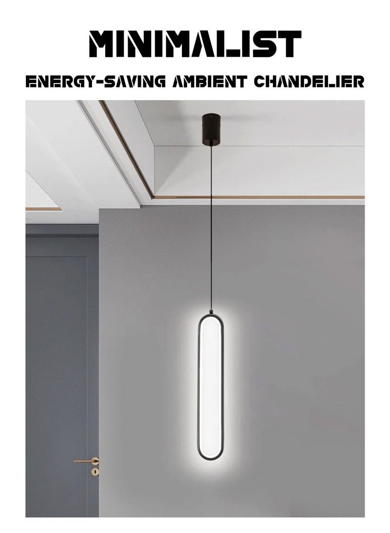 LOOPITYS （Cold white light）Bedside chandelier light luxury modern simple  room bedroom lamp minimalist long line creative living room background,pendant light - Image 3