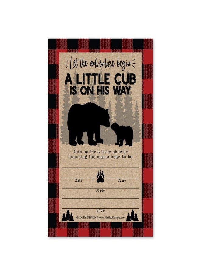 Hadley Designs Baby Shower Invitations For Boy -25 Baby Shower Invites for Boy, Bear Babyshower Invitations, A Little Cub is on His Way - Image 2