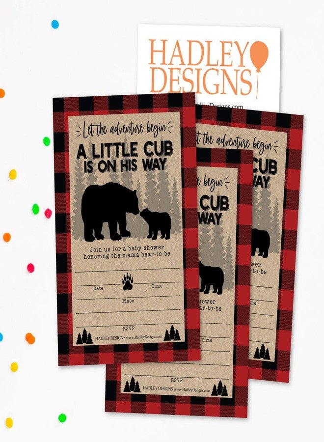 Hadley Designs Baby Shower Invitations For Boy -25 Baby Shower Invites for Boy, Bear Babyshower Invitations, A Little Cub is on His Way - Image 5