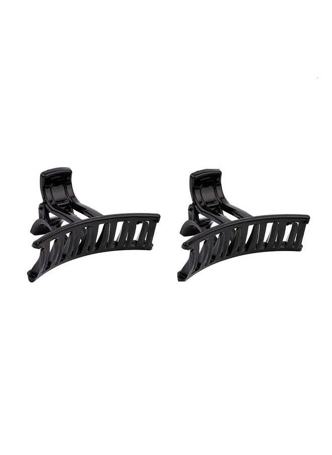 BIRDWARE Bigsize Black Shell Color Imported Acrylic Material Stone Butterfly Hair Clips For Women (Pack Of 2 Pc Black Shell Colour) ; Hair Clutchers  - Image 2