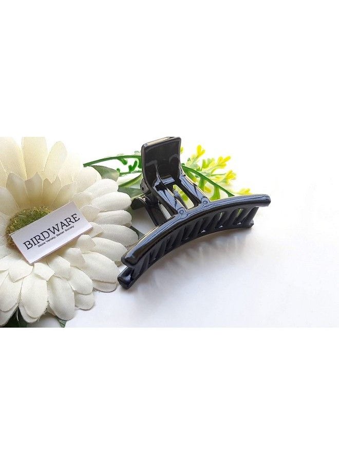 BIRDWARE Bigsize Black Shell Color Imported Acrylic Material Stone Butterfly Hair Clips For Women (Pack Of 2 Pc Black Shell Colour) ; Hair Clutchers  - Image 4