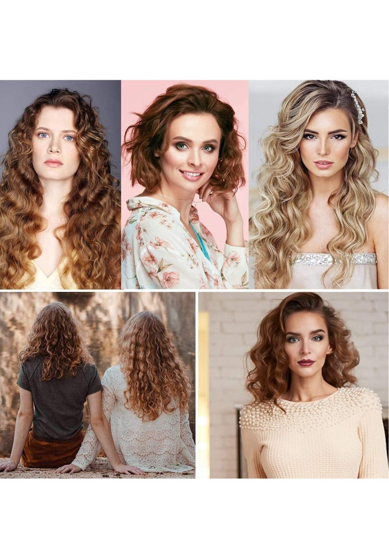 ELTRAZONE 3 Barrel Curling Iron Wand Hair Waver Curler Iron, 1 Inch (25mm) Ceramic Tourmaline Triple Barrels, Crimper Hair Iron Hair Waving Styling Tool for Deep Waves  - Image 5