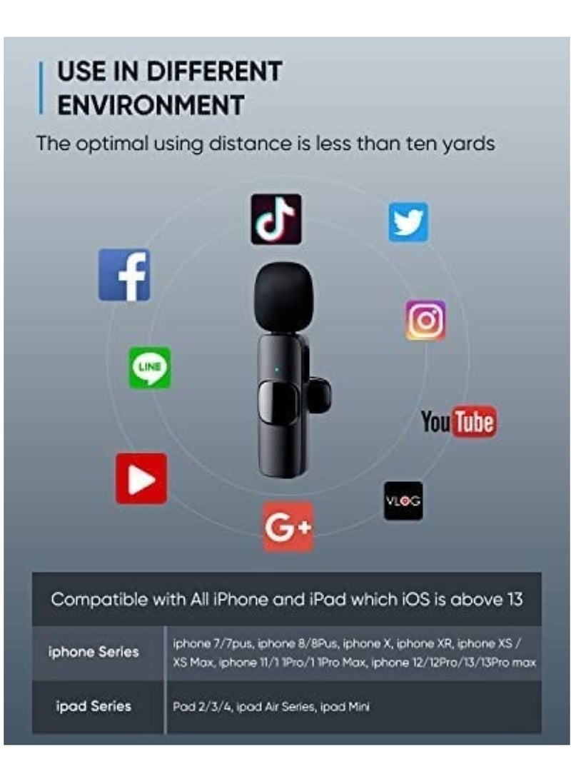 ELTRAZONE 2 PCS Professional Wireless Lavalier Microphone for iPhone iPad only - Image 2