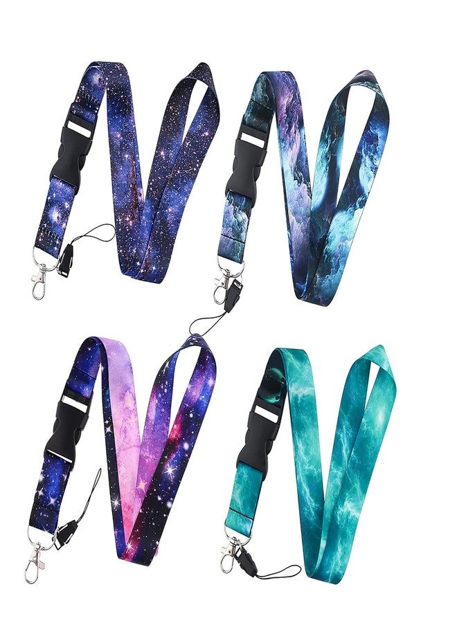 ZMD 4Pcs Starry Sky Neck Lanyards,Lanyards with Release Buckle Lanyards for Keys Space Lanyard Key Lanyard Detachable Key ID Badge Holder Lanyard Strap Wrist Keychain Holders for Women Men Teens - Image 1
