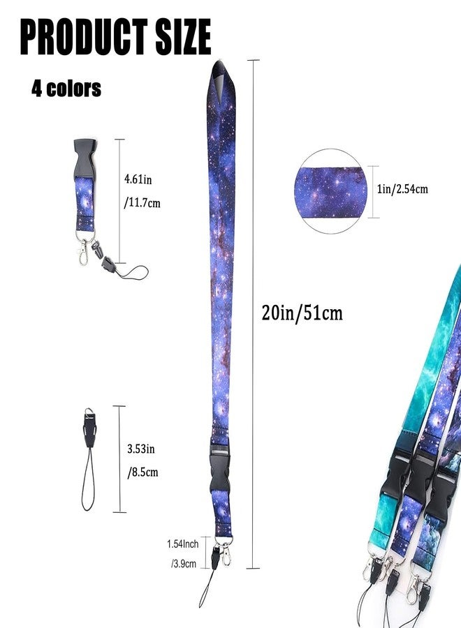 ZMD 4Pcs Starry Sky Neck Lanyards,Lanyards with Release Buckle Lanyards for Keys Space Lanyard Key Lanyard Detachable Key ID Badge Holder Lanyard Strap Wrist Keychain Holders for Women Men Teens - Image 2