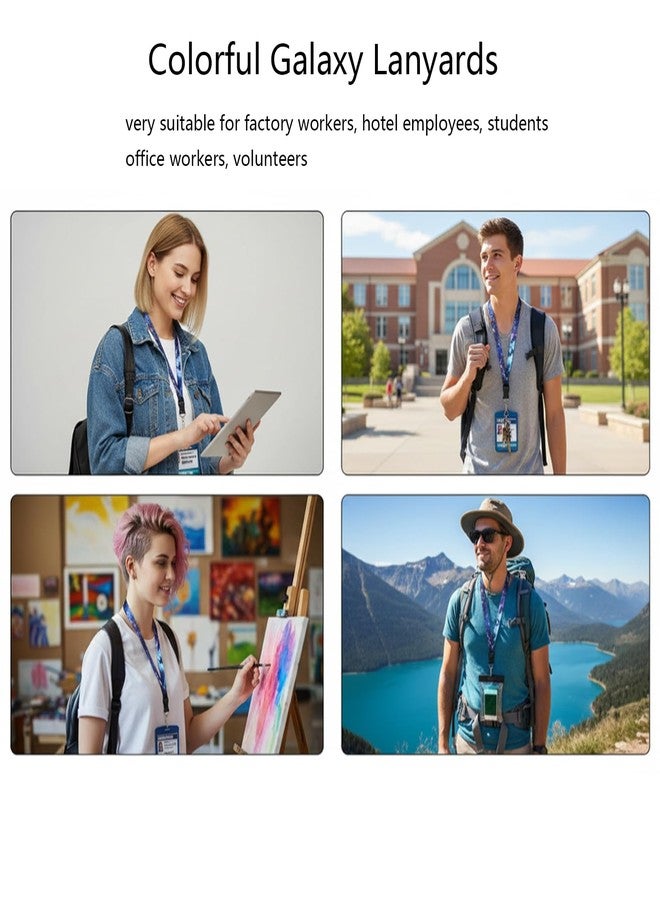 ZMD 4Pcs Starry Sky Neck Lanyards,Lanyards with Release Buckle Lanyards for Keys Space Lanyard Key Lanyard Detachable Key ID Badge Holder Lanyard Strap Wrist Keychain Holders for Women Men Teens - Image 5