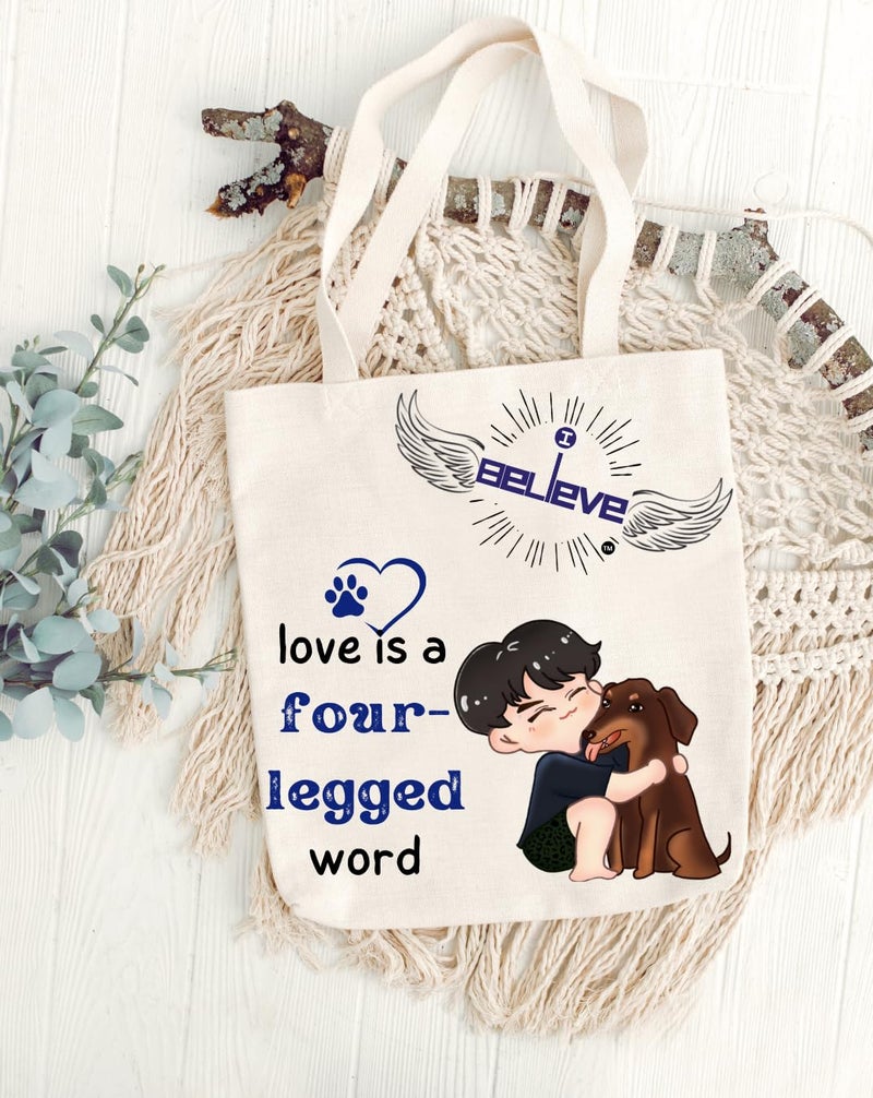 STRUTT حقائب قماش قابلة لإعادة الاستخدام | حقيبة تسوق قطنية عضوية 100% | متعددة الأغراض صديقة للبيئة | حقيبة قماش متينة بسعة 15 كجم | حقيبة كلية للاستخدام اليومي | عبوة فردية (في حب الجراء) - Image 4