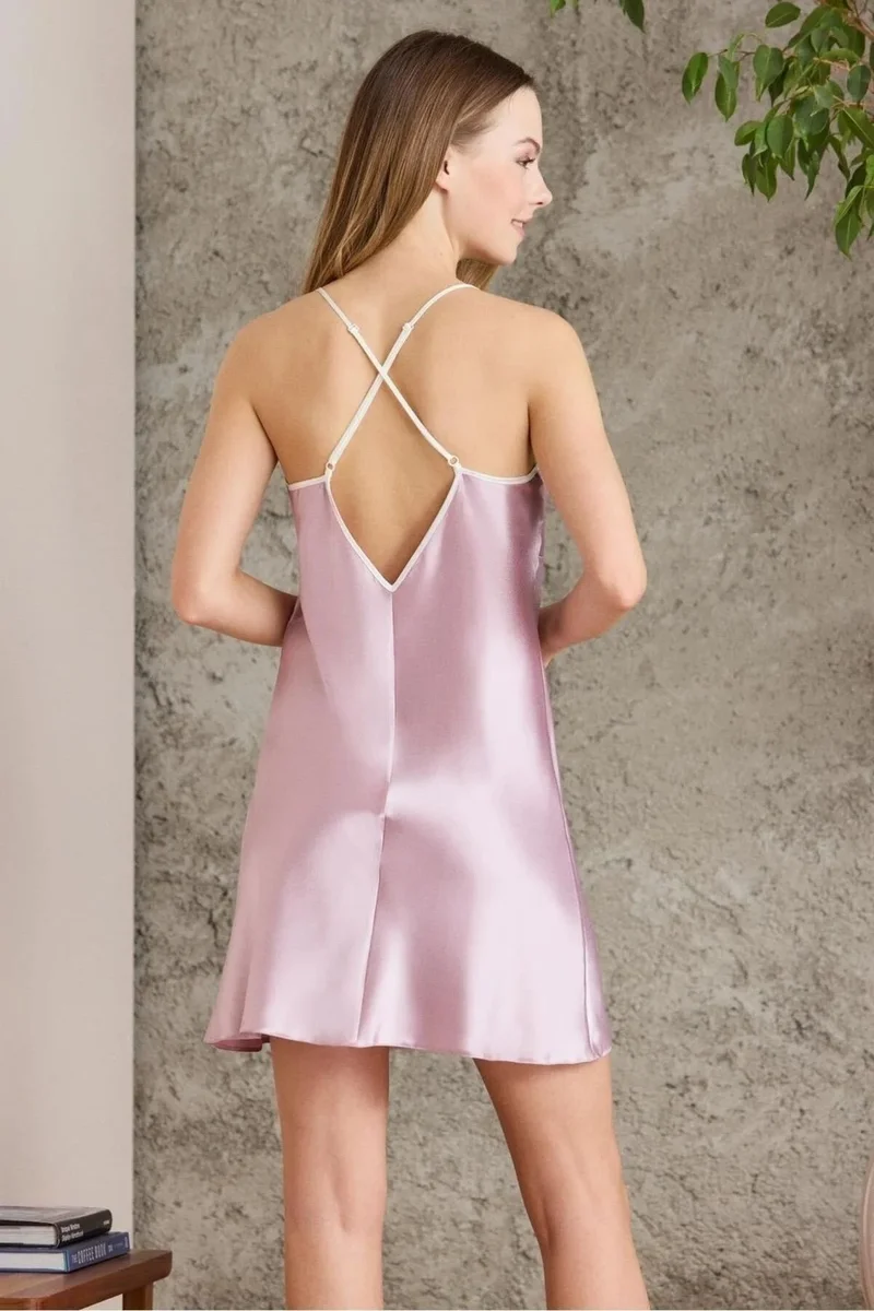 pierre cardin 2420 Women's Satin Printed Dressing Gown Nightgown Set-Rose