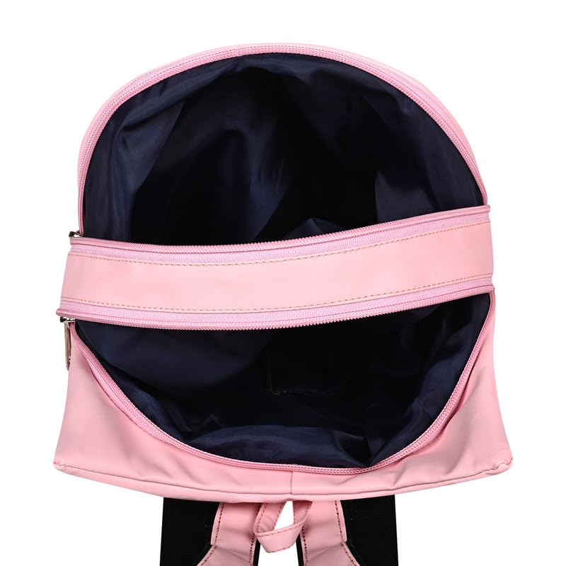 ABLEÂ® Wave Backpack for Womens,Girls,Kids,Female. Pu Leatherette Fabric Travelling Outdoor, Picnic,School, College Office Work Casual Daily use Backpack.(Light Pink) - Image 3