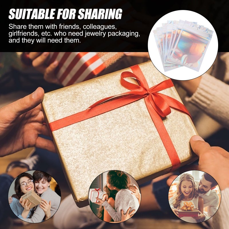 🏠 مئتا كيس بلاستيكي لتغليف المجوهرات بسحاب أنيق لون حلم للاستخدام المنزلي والحفلات والمتاجر - Image 2