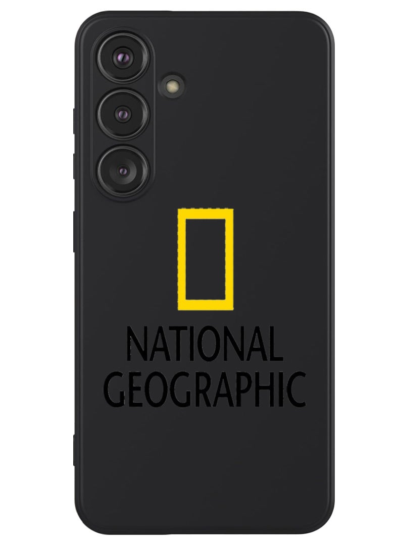 Theodor Protective Slim Fit Case Liquid Silicone Cover with Full Body Protection Anti-Scratch Shockproof Case For Samsung Galaxy S24 (Black) - National Geography - Image 1