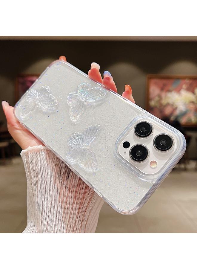 إيروريكس جراب لهاتف iPhone 13 mini من مادة TPU بتصميم فراشات كريستالية شفافة - Image 3