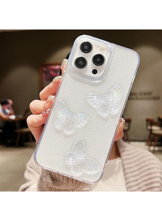 إيروريكس جراب لهاتف iPhone 13 mini من مادة TPU بتصميم فراشات كريستالية شفافة - Image 2