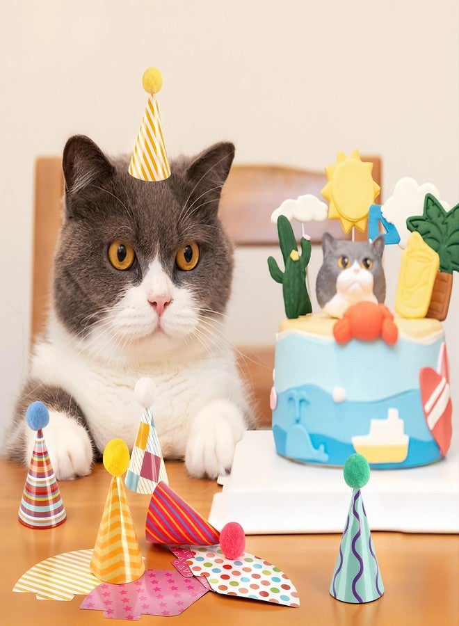 Atiloy 10PCS Birthday Hats for Stuffed Animals Cute Mini Party Hats Tiny Birthday Paper Cone for Stuffed Animals Pets Baby, Accessories - Image 3