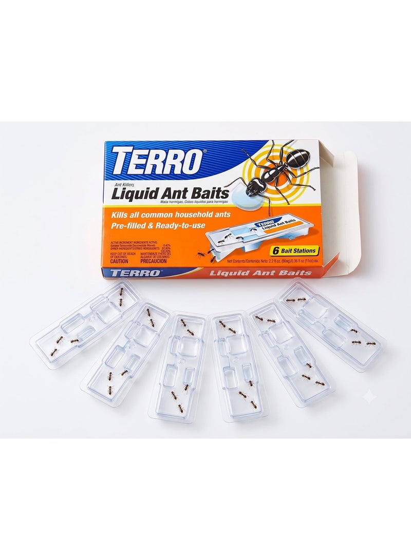 TERRO Liquid Ant Baits (6-Pack) - Ready-to-Use Indoor & Outdoor Ant Killer Trap Stations - Image 2