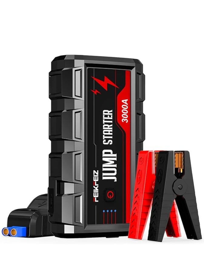 FEIKFEIZ - Car Jump Starter 3000A Peak 24800mAh 12V Super Safe Jump Starter(Up to All Gas, 9.0L Diesel Engine), with USB Quick Charge 3.0 - Image 1
