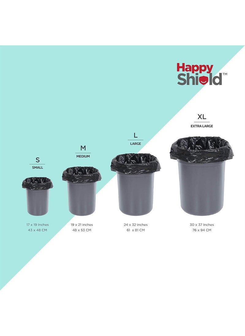 Happy Shield Happy Shield Perfumed Garbage Bags 45 Pieces Large 24x32 Inches 15 piecespack Pack of 3 Black  - Image 5