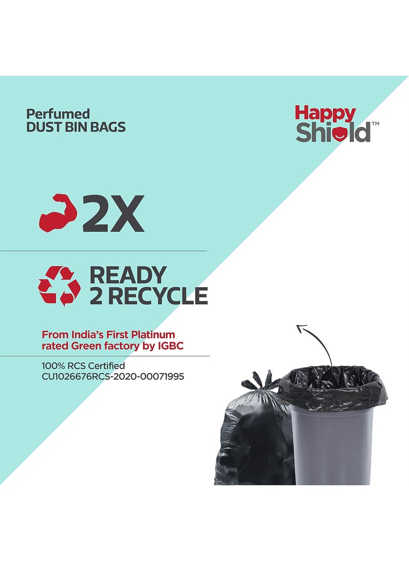 Happy Shield Happy Shield Perfumed Garbage Bags 45 Pieces Large 24x32 Inches 15 piecespack Pack of 3 Black  - Image 3