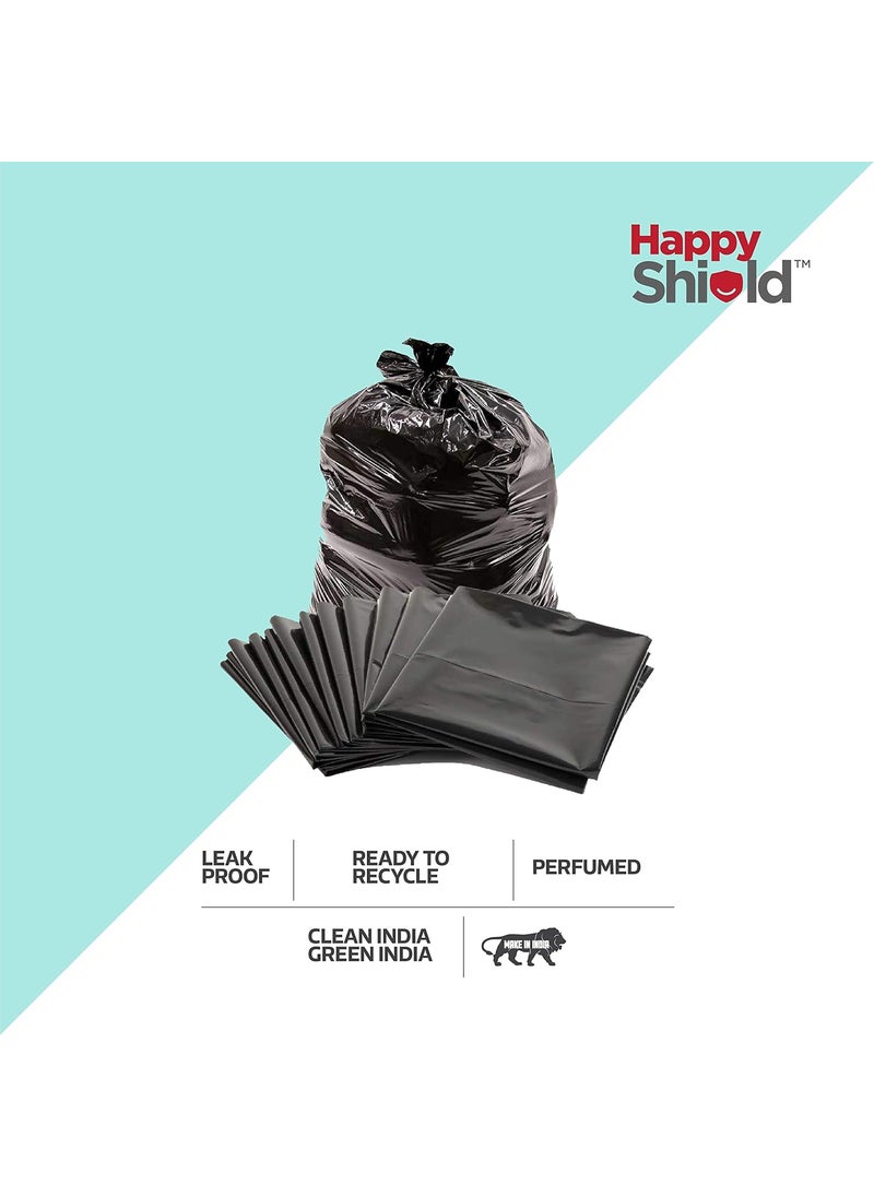Happy Shield Happy Shield Perfumed Garbage Bags 45 Pieces Large 24x32 Inches 15 piecespack Pack of 3 Black  - Image 4