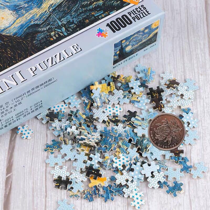 Jigsaw Puzzle 1000 Pieces Paper Mini Puzzle Adult Whole Mini Decompression Educational Oil Painting Landscape Stall Toys(66-008 Dream Castle) - Image 3