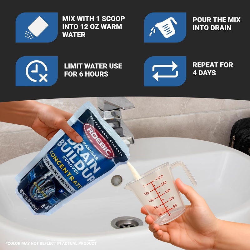 Roebic K-67 Granular Drain Buildup Remover - 16 Ounce Concentrate for Slow Drains - Image 3