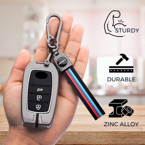 KEYCEPT Metal Key Cover for 3 Button Toyota Innova Hycross | Fortuner | Hilux | Innova Crysta | Fortuner Legender | Land Cruiser | Suzuki Invicto Smart Key (Long Keychain) - Image 4
