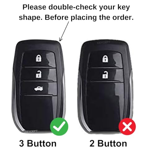 KEYCEPT Metal Key Cover for 3 Button Toyota Innova Hycross | Fortuner | Hilux | Innova Crysta | Fortuner Legender | Land Cruiser | Suzuki Invicto Smart Key (Long Keychain) - Image 2