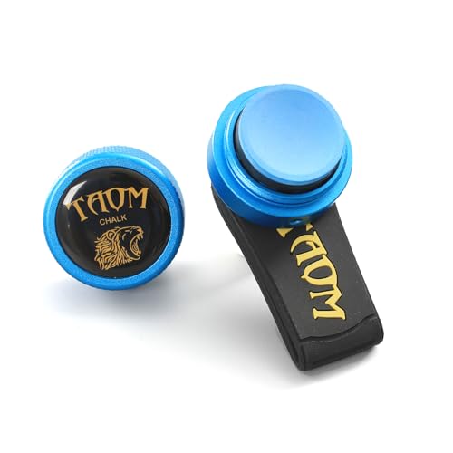 Banly TAOM Round Shaped Pool Cue Chalk, Portable Billiard Chalk with Mini Pool Chalk Holder, Pool Chalk with Magnetic Fixed Belt Clip Pocket Chalker Clip for Billiard Cue Tip Tool Pool Table Accessories - Image 1