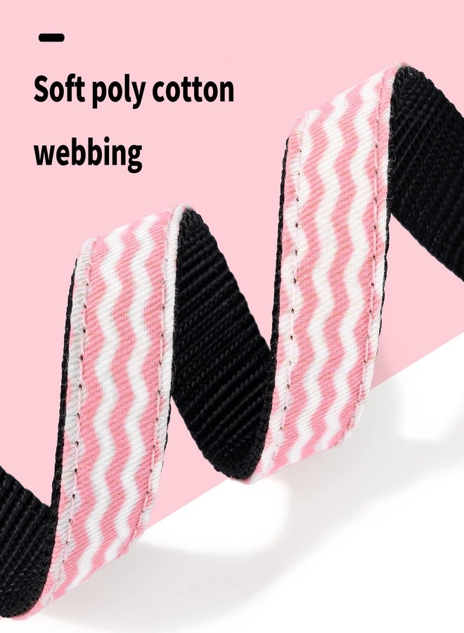 مايل هاي لايف | نمط هندسي مموج بنقاط مائلة | طوق كلاب من البوليستر القطني الناعم من الخارج والنايلون من الداخل | طوق كلاب بإبزيم قوي وحلقة على شكل حرف D (وردي مموج، متوسط الرقبة 13-17 بوصة - 40 رطلاً) - Image 4