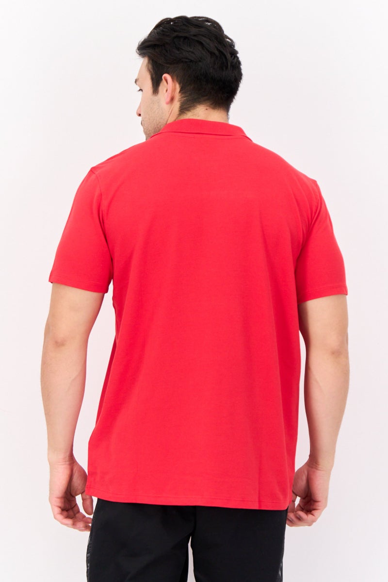 umbro Men Sportswear Fit Short Sleeve Outdoor Polo Shirt, Red - Image 3