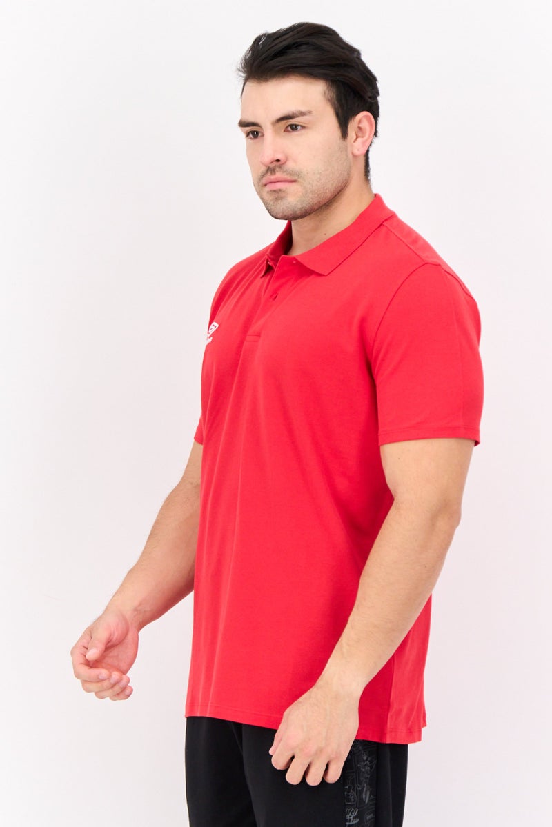umbro Men Sportswear Fit Short Sleeve Outdoor Polo Shirt, Red - Image 4