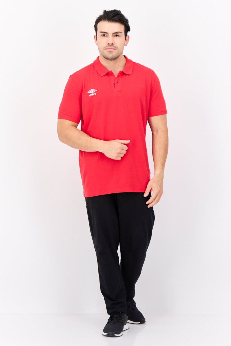 umbro Men Sportswear Fit Short Sleeve Outdoor Polo Shirt, Red - Image 2