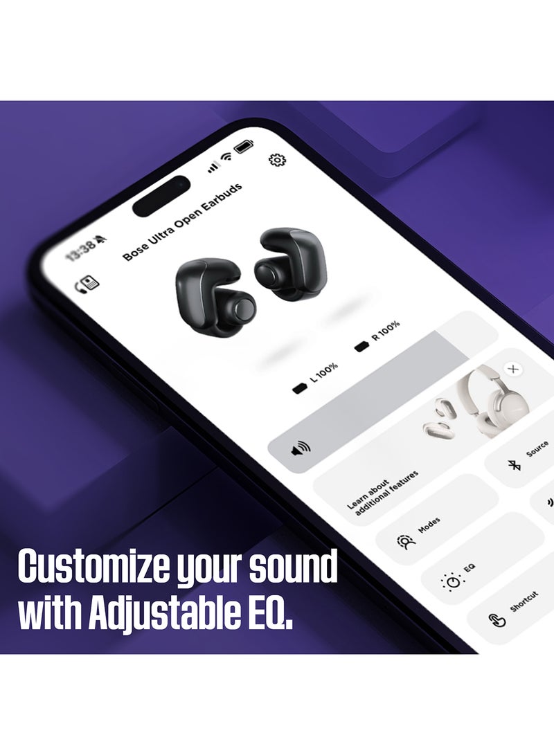 BOSE Ultra Open Earbuds with OpenAudio Technology, Open Ear Wireless Earbuds, Up to 48 Hours of Battery Life Black - Image 4