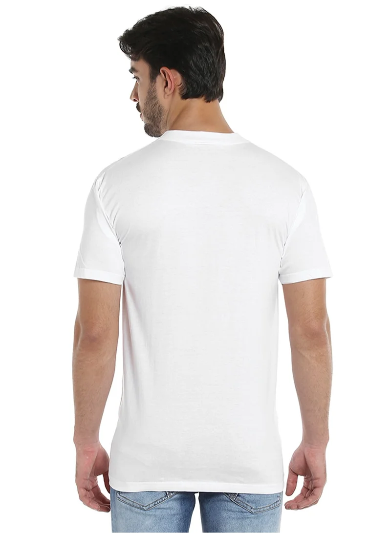 BYC MEN'S V-NECK COTTON T-SHIRT (PACK OF 3) - WHITE