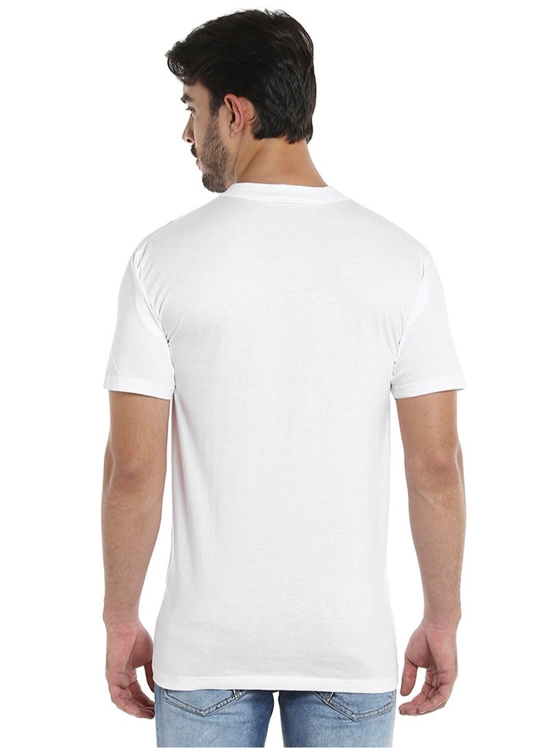 BYC MEN'S V-NECK COTTON T-SHIRT (PACK OF 3) - WHITE - Image 5