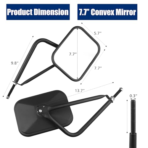 SUNPIE Wrangler Mirrors Doors off Compatible with Jeep Wrangler JK JL, Side Mirrors Doorless for Topless Wrangler with Quicker Hinge Install - 2 Packs - Image 4