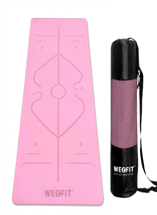 WErFIT Yoga Mat with Body Alignment Lines for Men and Woman - Anti-Slip, Eco-Friendly TPE Exercise Mat with Carry Bag - High-Density Cushioning & Sweat Resistant for Yoga, Pilates & Floor Workouts - Image 1