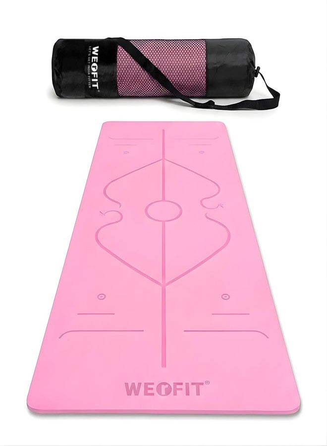 WErFIT Yoga Mat with Body Alignment Lines for Men and Woman - Anti-Slip, Eco-Friendly TPE Exercise Mat with Carry Bag - High-Density Cushioning & Sweat Resistant for Yoga, Pilates & Floor Workouts - Image 2