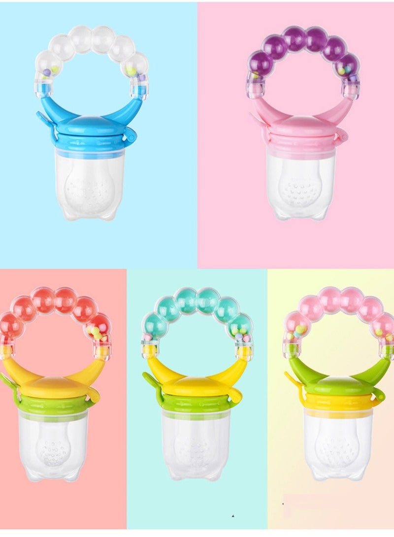 Baby Bite Ring Bell Fruit And Vegetable Music Complementary Fruit Pacifier Pink - Image 2