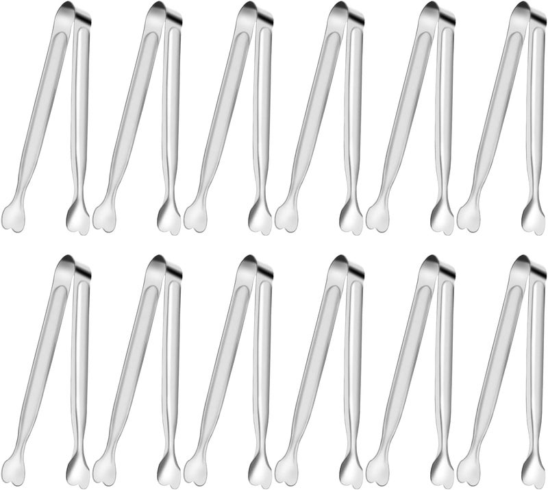 ANYTRP Serving Tongs, 12-Packs Stainless Steel Sugar Tong, 5.3inch Small Tongs for Serving Food, Appetizers, Buffets, Coffee Bar, Kitchen, Tea Party, Desserts Party and Ice Bucket - Image 1