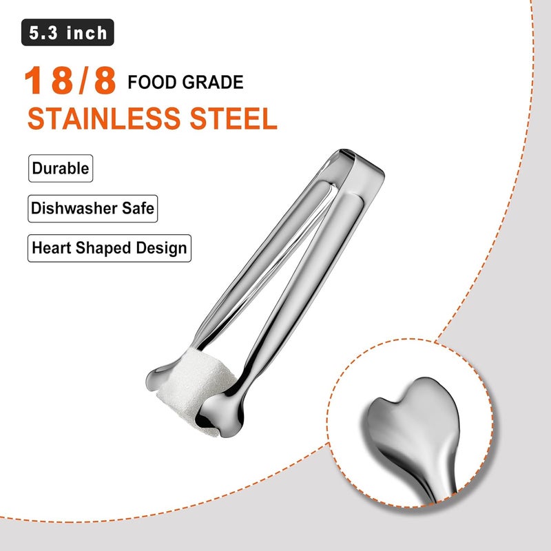 ANYTRP Serving Tongs, 12-Packs Stainless Steel Sugar Tong, 5.3inch Small Tongs for Serving Food, Appetizers, Buffets, Coffee Bar, Kitchen, Tea Party, Desserts Party and Ice Bucket - Image 3