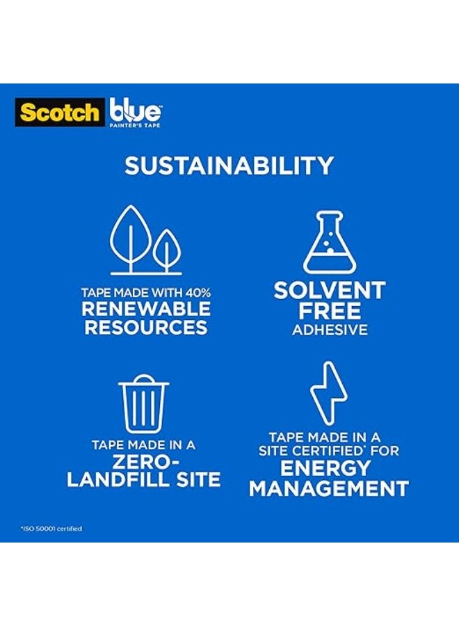 Scotch  ScotchBlue Original Multi-Surface Painter's Tape, Blue, Paint Tape Protects Surfaces and Removes Easily, Multi-Surface Painting Tape for Indoor and Outdoor Use, 1.41 Inches x 60 Yards, 1 Rolls - Image 3