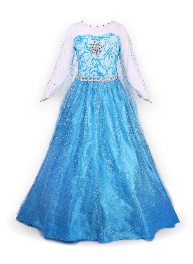 JerrisApparel Princess Dress Queen Costume Cosplay Dress Up with Accessories (3-4, Blue with Accessories) - Image 1